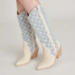 NAVENE BOOTS BLUE FLORAL FABRIC^Dolce Vita Online