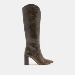 NEDI BOOTS DARK OLIVE LEATHER^Dolce Vita Fashion