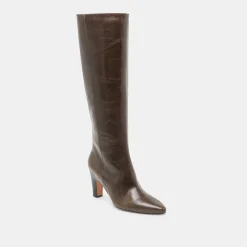 NELAS WIDE CALF BOOTS DARK OLIVE LEATHER^Dolce Vita Hot