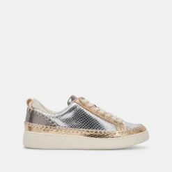 NICONA SNEAKERS SILVER GOLD EMBOSSED LEATHER^Dolce Vita Best