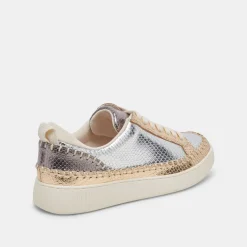 NICONA SNEAKERS SILVER GOLD EMBOSSED LEATHER^Dolce Vita Best