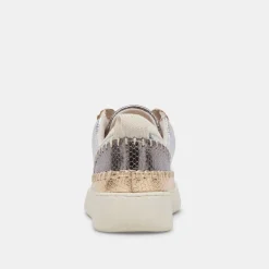 NICONA SNEAKERS SILVER GOLD EMBOSSED LEATHER^Dolce Vita Best