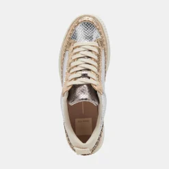 NICONA SNEAKERS SILVER GOLD EMBOSSED LEATHER^Dolce Vita Best