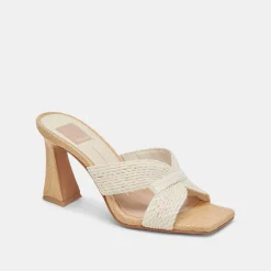 NITRO WIDE HEELS WHITE RAFFIA^Dolce Vita Fashion