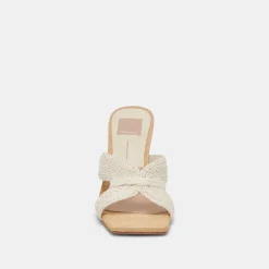 NITRO WIDE HEELS WHITE RAFFIA^Dolce Vita Fashion