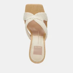 NITRO WIDE HEELS WHITE RAFFIA^Dolce Vita Fashion