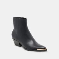 NONAH WIDE BOOTIES BLACK LEATHER^Dolce Vita Best