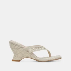 NULLAH WEDGES OATMEAL RAFFIA^Dolce Vita Online