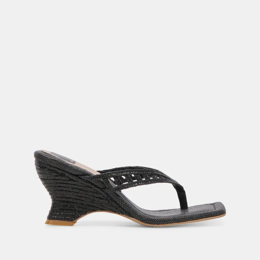 NULLAH WEDGES ONYX RAFFIA^Dolce Vita Outlet