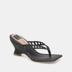 NULLAH WEDGES ONYX RAFFIA^Dolce Vita Outlet
