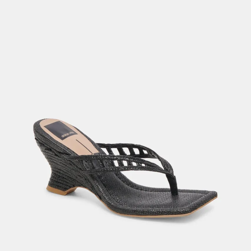 NULLAH WEDGES ONYX RAFFIA^Dolce Vita Outlet