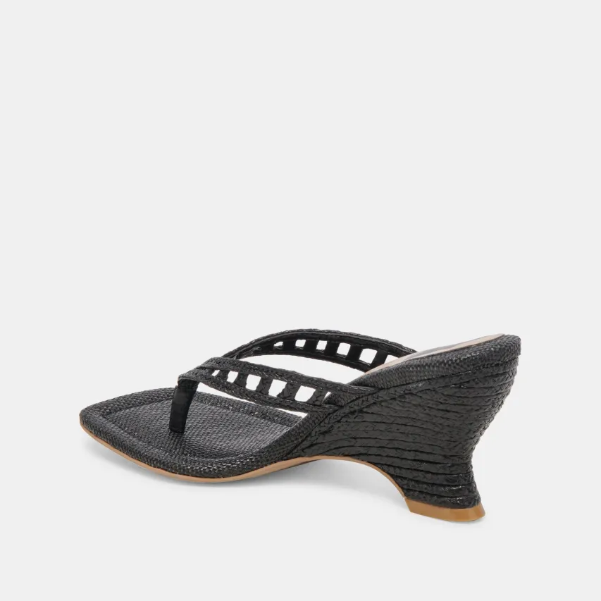 NULLAH WEDGES ONYX RAFFIA^Dolce Vita Outlet