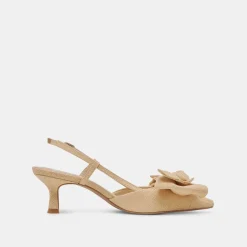 ODELA BOW HEELS NATURAL WOVEN RAFFIA^Dolce Vita Best