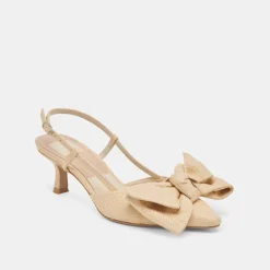 ODELA BOW HEELS NATURAL WOVEN RAFFIA^Dolce Vita Best