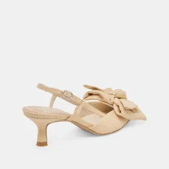 ODELA BOW HEELS NATURAL WOVEN RAFFIA^Dolce Vita Best