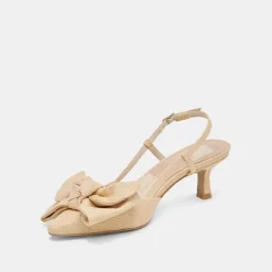ODELA BOW HEELS NATURAL WOVEN RAFFIA^Dolce Vita Best