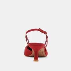 ODELA WIDE HEELS CRIMSON SUEDE^Dolce Vita Online