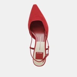 ODELA WIDE HEELS CRIMSON SUEDE^Dolce Vita Online