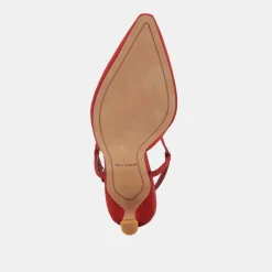 ODELA WIDE HEELS CRIMSON SUEDE^Dolce Vita Online