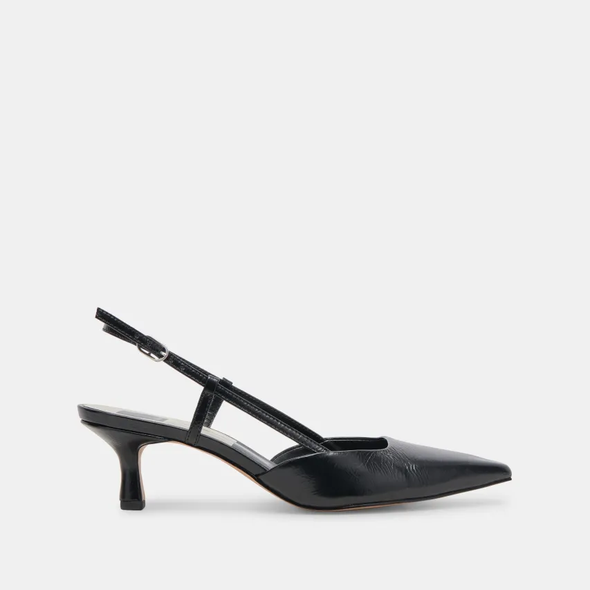 ODELA WIDE HEELS MIDNIGHT CRINKLE PATENT^Dolce Vita Fashion
