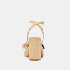 OLIVEA HEELS BLACK NATURAL RAFFIA^Dolce Vita Discount
