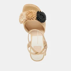 OLIVEA HEELS BLACK NATURAL RAFFIA^Dolce Vita Discount