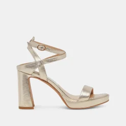 OZZY HEELS LIGHT GOLD METALLIC LEATHER^Dolce Vita Online