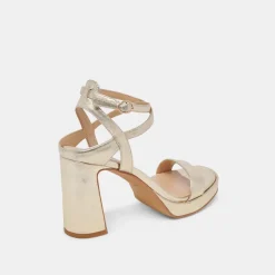 OZZY HEELS LIGHT GOLD METALLIC LEATHER^Dolce Vita Online
