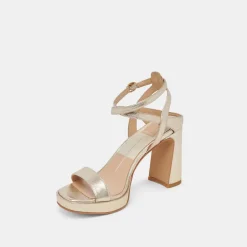OZZY HEELS LIGHT GOLD METALLIC LEATHER^Dolce Vita Online