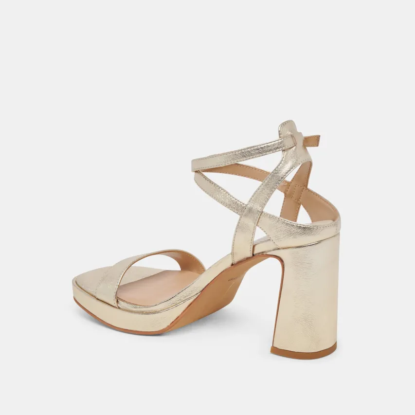 OZZY HEELS LIGHT GOLD METALLIC LEATHER^Dolce Vita Online