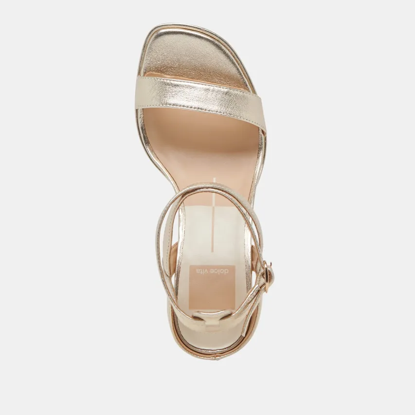OZZY HEELS LIGHT GOLD METALLIC LEATHER^Dolce Vita Online