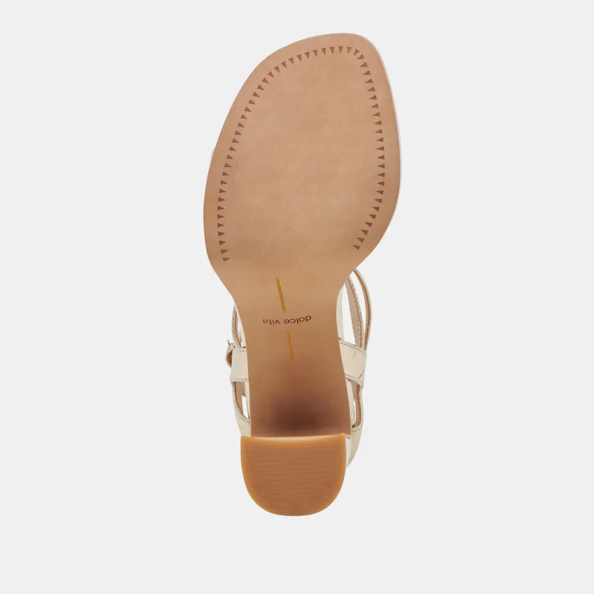 OZZY HEELS LIGHT GOLD METALLIC LEATHER^Dolce Vita Online