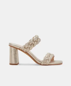 PAILY HEELS LIGHT GOLD METALLIC STELLA SUEDE^Dolce Vita Clearance