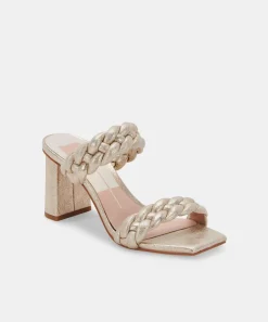 PAILY HEELS LIGHT GOLD METALLIC STELLA SUEDE^Dolce Vita Clearance