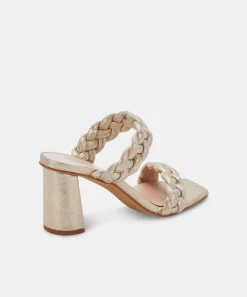 PAILY HEELS LIGHT GOLD METALLIC STELLA SUEDE^Dolce Vita Clearance