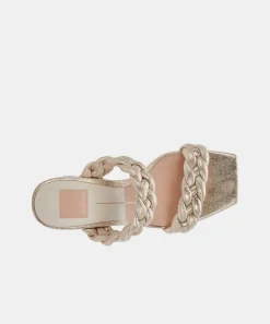 PAILY HEELS LIGHT GOLD METALLIC STELLA SUEDE^Dolce Vita Clearance