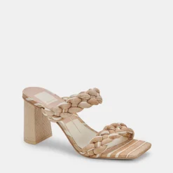 PAILY HEELS WHITE STRIPE FABRIC^Dolce Vita Fashion