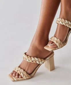 PAILY HEELS WHITE STRIPE FABRIC^Dolce Vita Fashion