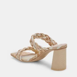PAILY HEELS WHITE STRIPE FABRIC^Dolce Vita Fashion