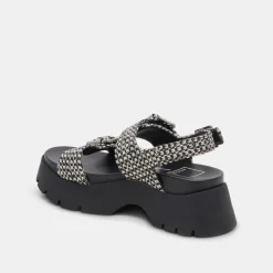 PALDA SANDALS BLACK WHITE RAFFIA^Dolce Vita Fashion