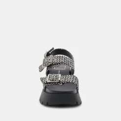 PALDA SANDALS BLACK WHITE RAFFIA^Dolce Vita Fashion