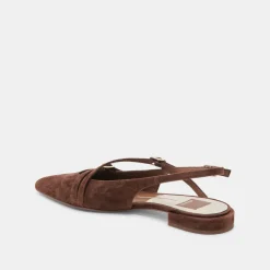 PAMLA FLATS DK BROWN SUEDE^Dolce Vita New