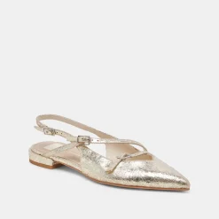 PAMLA FLATS PLATINUM DISTRESSED LEATHER^Dolce Vita Hot