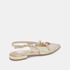 PAMLA FLATS PLATINUM DISTRESSED LEATHER^Dolce Vita Hot