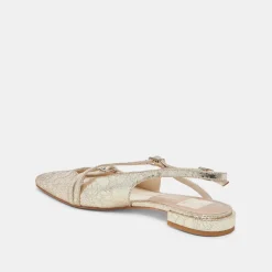 PAMLA FLATS PLATINUM DISTRESSED LEATHER^Dolce Vita Hot