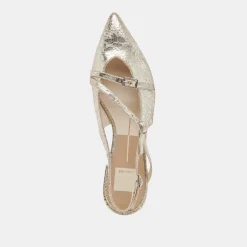 PAMLA FLATS PLATINUM DISTRESSED LEATHER^Dolce Vita Hot