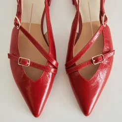 PAMLA FLATS RED CRINKLE PATENT^Dolce Vita Outlet
