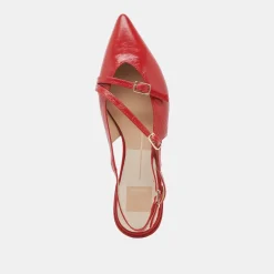 PAMLA FLATS RED CRINKLE PATENT^Dolce Vita Outlet