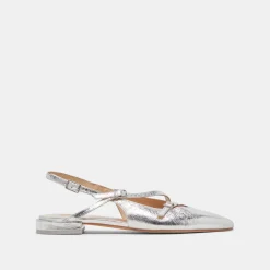 PAMLA FLATS SILVER CRINKLE PATENT^Dolce Vita Hot