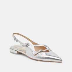 PAMLA FLATS SILVER CRINKLE PATENT^Dolce Vita Hot